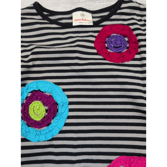 8 Hanna Andersson Striped Ruffle Flower Dress - Picture 2 of 7